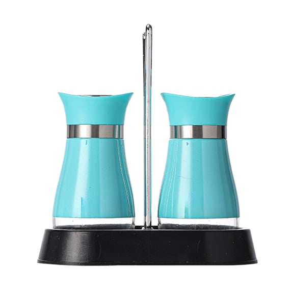 COM1950s Spice Jars with Stainless Steel Lids, 2 Pack Glass Seasoning Bottles, Refillable Spice Shakers for Kitchen Organization, Includes Holder Stand for Counter or Camping