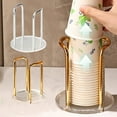 thumbnail image 1 of COM1950s Stainless Steel & Acrylic Paper Cup Dispenser – Countertop Organizer for 9-12Oz Disposable Cups | Party & Home Storage Rack, 1 of 7