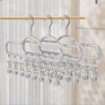 thumbnail image 1 of COM1950s Stainless Steel Drying Rack with Clips,Multifunctional Clothes Hanger Organizer for Laundry,Space Saving Garment Dry Rack with Windproof Clips for Socks,Scarves,Pants,Indoor Outdoor Use, 1 of 9