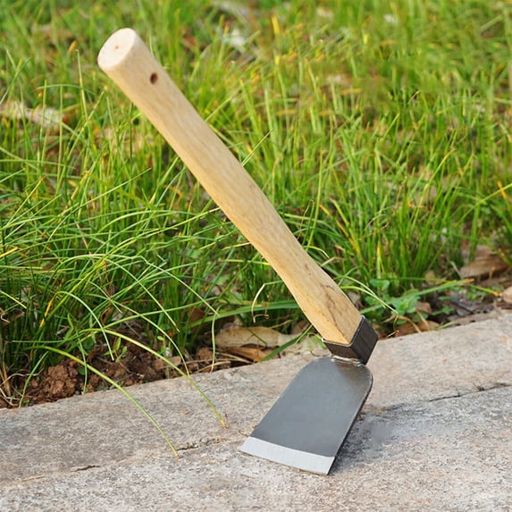 COM1950s Stainless Steel Garden Hoe,Triangular Head Weeding Tool for Efficient Gardening,Dual Purpose Digging and Planting in Home Gardens