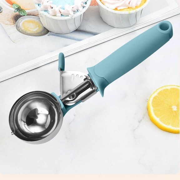 COM1950s Stainless Steel Ice Cream Scoop with Easy Release,Multi-Purpose Kitchen Tool for Dessert Fruit and More,Ergonomic Design Comfortable Grip,Size 8.5X2.4X0.8In