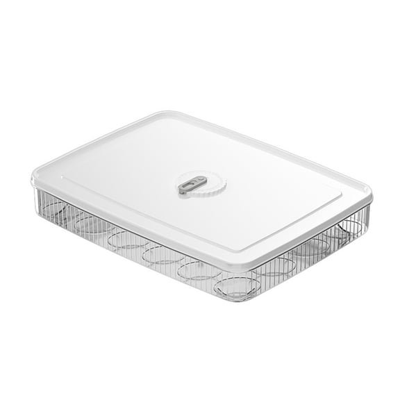 COM1950s Storage Bins with Lids,Plastic Storage Bins,24 Capacity Eggs Holders for Refrigerator Organizer Bins Clear Eggs Storage Container for Fridge Eggs Tray with Lid Clear
