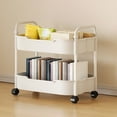 thumbnail image 1 of COM1950s Storage Cart with Wheels, 2-Tier Rolling Organizer Cart with Handles for Kitchen Counter, Bathroom, and Living Room Storage, 1 of 7