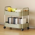 thumbnail image 1 of COM1950s Storage Cart with Wheels, 2-Tier Rolling Organizer Cart with Handles for Kitchen Counter, Bathroom, and Living Room Storage, 1 of 7