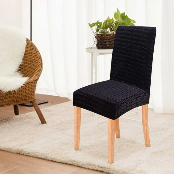 COM1950s Stretch Dining Chair Covers,One Piece Elastic Slipcover for Home and Hotel Use,Fits Chairs with Back Height 16.9 To 18.9 Inches,Easy Fit Protective Cover