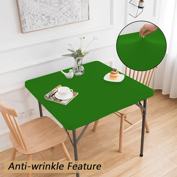 COM1950s Stretch Table Cover,Square Tablecloth 34X34 Inch,Elastic Table Protector for Dining Kitchen,Fitted Table Cover Dustproof Washable