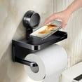 thumbnail image 1 of COM1950s Suction Cup Double Layer Toilet Paper Holder,No Drill Installation,Compact Bathroom Organizer for Tissue Rolls and Towel Storage, 1 of 9