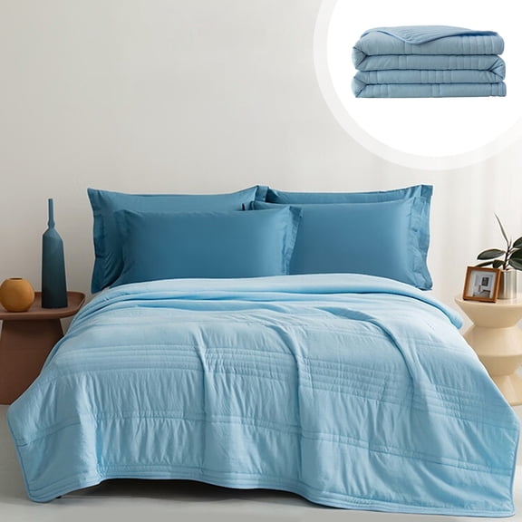 COM1950s Summer Quilt,Cooling Lightweight Blanket for Bed and Sofa,Polyester Throw Washable,Multiple Sizes
