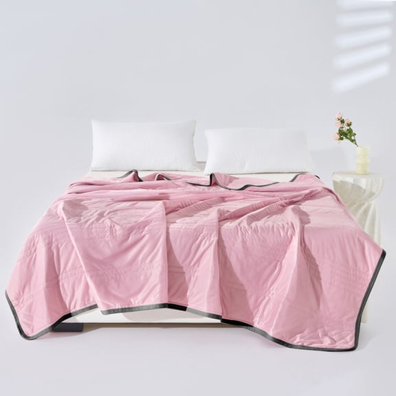 COM1950s Summer Quilt Lightweight Blanket,Small Size 39.4X27.6In,Washable Polyester Bedding for Air Conditioning,Ultra Soft with Lace Trim Design
