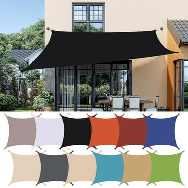COM1950s Sun Shade Sail 6.6 Ft Square UV Block Sunshade Canopy for Outdoor, 79''x79'' Deck Cover