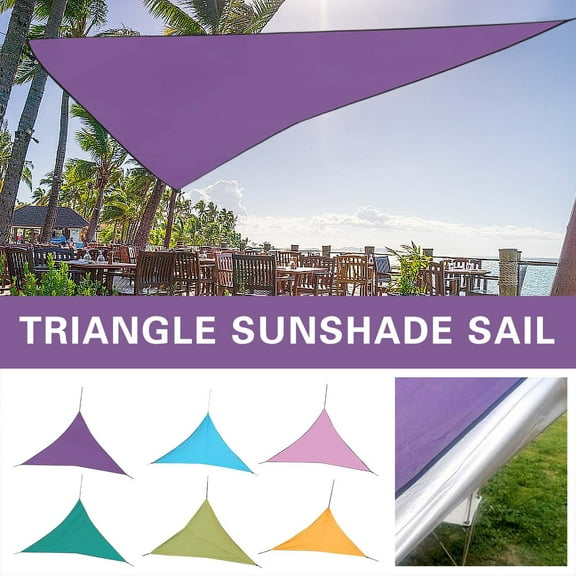 COM1950s Sun Shade Sail Triangle Waterproof 7/13 FT Outdoor Garden Patio Party Sunscreen Awing Triangle Canopy 98% UV Block