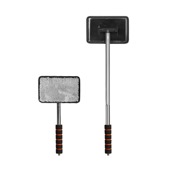 COM1950s Telescoping Car Cleaning Brush, Extendable Car Window Brush with Microfiber Head, Long Reach Windshield Snow Brush, Multi-Purpose Auto Detailing Tool for Inside Glass, Suv Truck Rv
