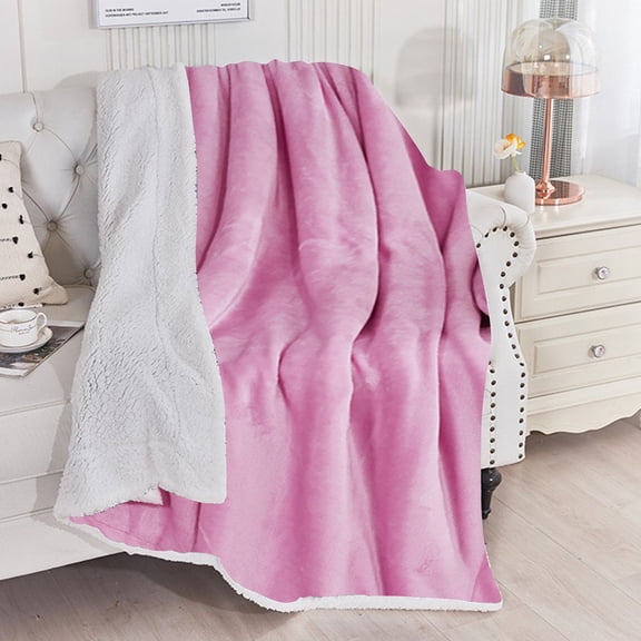 COM1950s Thickened Double Layer Double Sided Fleece Blanket Flannel Lamb Fleece Blanket Sofa Blanket Warm Fleece Winter Quilt