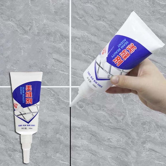 COM1950s Tile Grout Sealer, White Grout Repair Sealant Waterproof Caulk for Floor Tile, Shower, Kitchen and Bathroom, Single Component Water Based Grout Filler, Easy To Apply and Clean, 180Ml