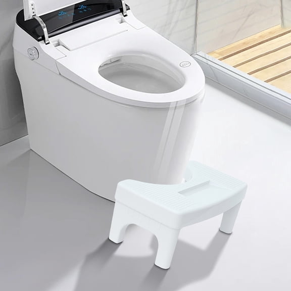 COM1950s Toilet Footstool Squatting Stool,Non-Slip Bathroom Step Stool with 6.7 Inch Height,Ergonomic Design for Adults and Kids,Space Saving under Toilet Storage
