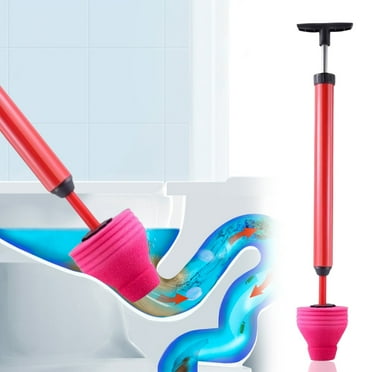 COM1950s High Pressure Toilet Plunger,Drain Unclogger with Stainless Steel Construction and Ergonomic Handle,for Bathroom Sink Floor Drains and Kitchen Plumbing