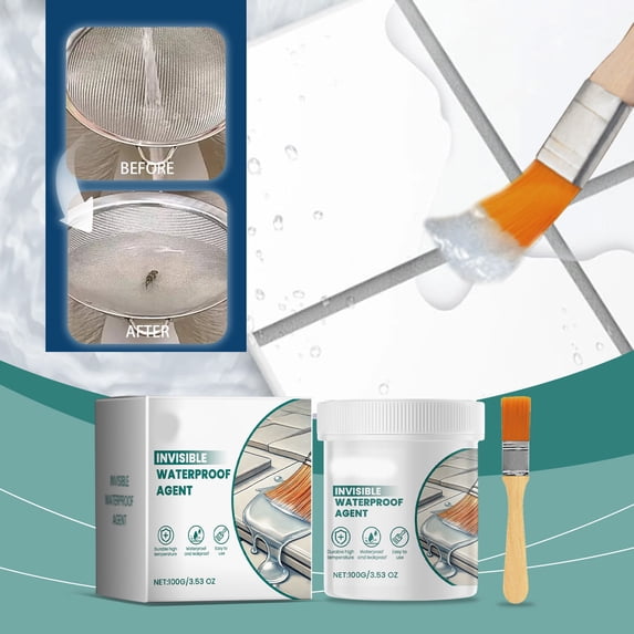 COM1950s Transparent Waterproof Sealant, Leak Repair Glue for Tile Wall Repair, Clear Liquid Coating for Indoor Outdoor Use