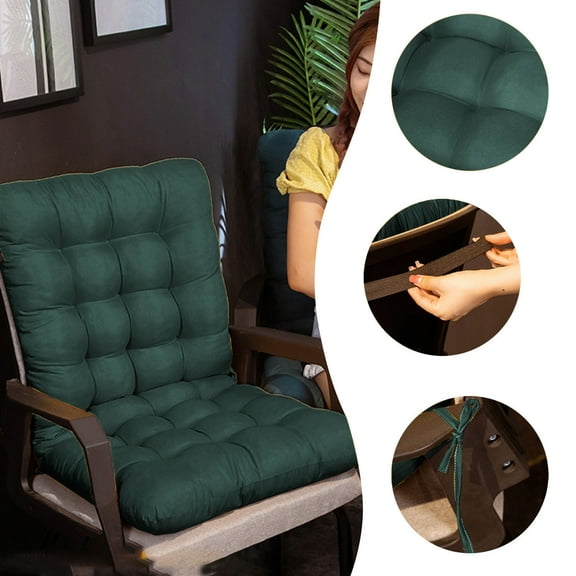 COM1950s Tufted Recliner Cushion Set,Oversized 17X33 Inch Seat and Back Pad,Non-Slip Binding for Rocking Chairs & Floor