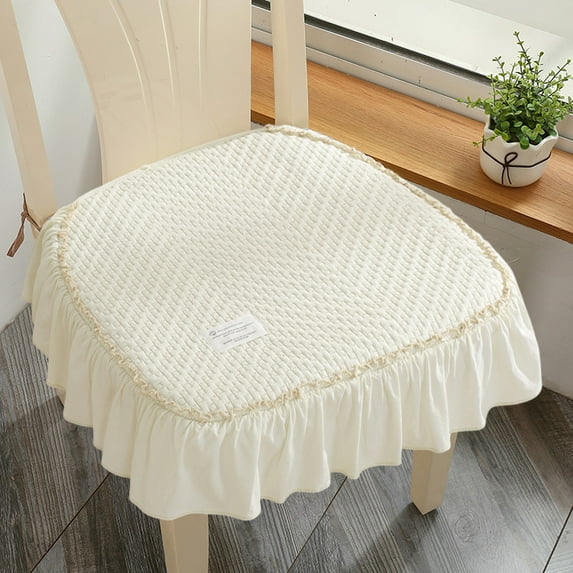 COM1950s U-Shape Cotton Cushion,Washable All Season Seat Pad,Thin 18X18 Inch Non-Pilling Pad for Home Office and Car