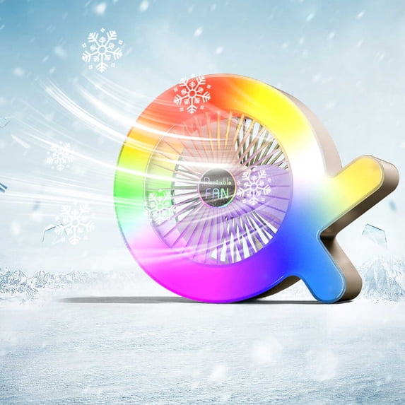 COM1950s USB Desk Fan, Rechargeable Table Fan with LED Night Light ...