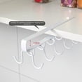 thumbnail image 1 of COM1950s Under Shelf Organizer,Cabinet Storage Rack with 12 Hooks - Metal Mug Holder for Coffee Cups,Pots,Spoons,No Tools Installation, 1 of 9