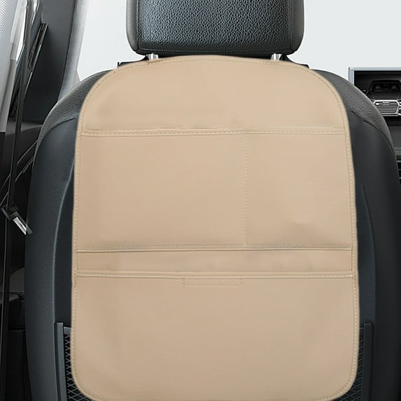 COM1950s Universal Car Seat Kick Pad, Rear Seat Protector with Easy Install, Leather Material for Child Proof and Clean Protection, Fits 23.6" x 19.7" Backrests
