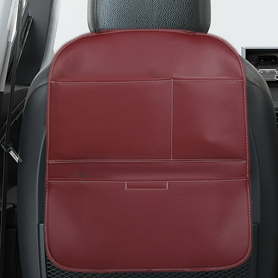COM1950s Universal Car Seat Kick Pad, Rear Seat Protector with Easy Install, Leather Material for Child Proof and Clean Protection, Fits 23.6" x 19.7" Backrests