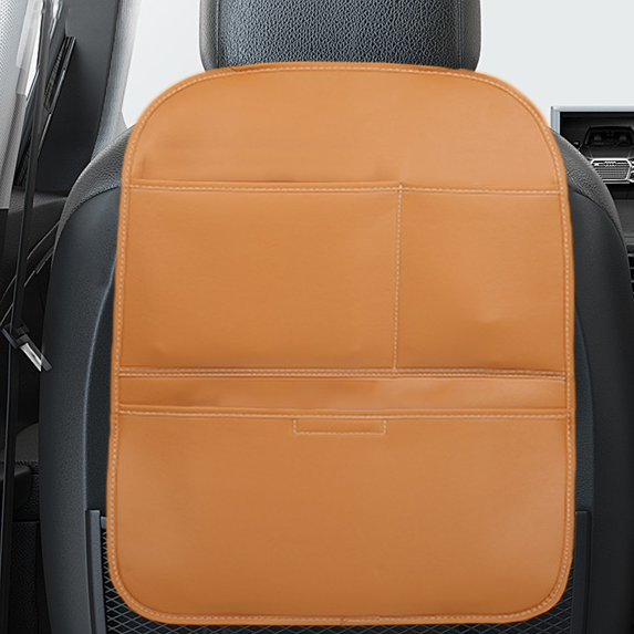 COM1950s Universal Car Seat Kick Pad, Rear Seat Protector with Easy Install, Leather Material for Child Proof and Clean Protection, Fits 23.6" x 19.7" Backrests