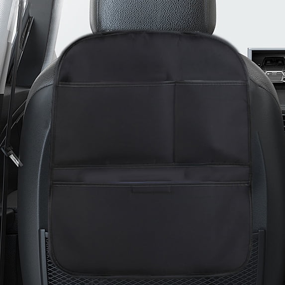 COM1950s Universal Car Seat Kick Pad, Rear Seat Protector with Easy Install, Leather Material for Child Proof and Clean Protection, Fits 23.6" x 19.7" Backrests