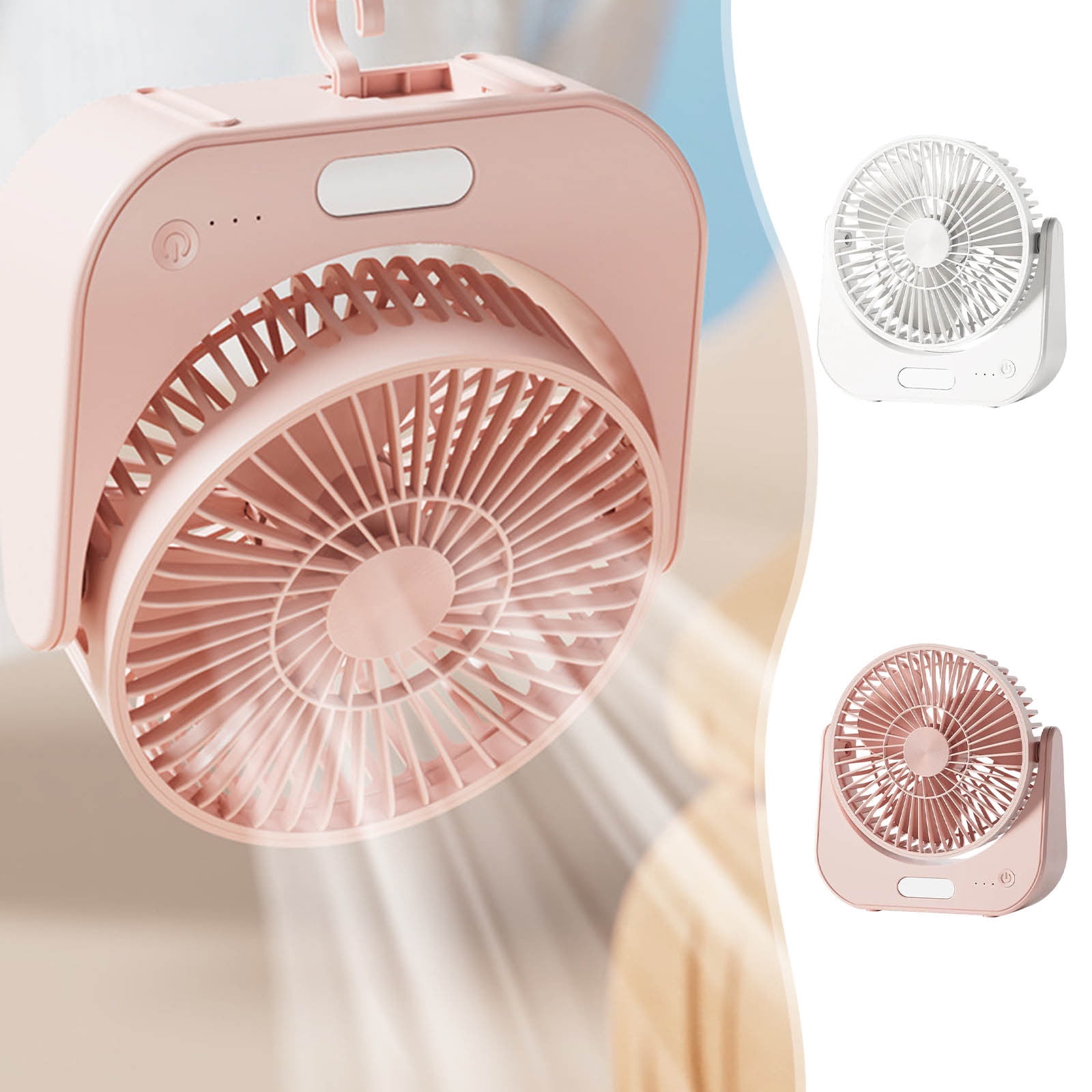 COM1950s Usb Desk Fan,Rechargeable Desktop Fan with 90° Adjustable Head ...