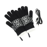 COM1950S Usb Heated Gloves Winter Warm Heated Gloves, Winter Touchscreen Gloves Adjustable Temperature Hand Warmers Gloves for Men Women, Washable Knitting Gloves for Indoor Outdoor (Black)