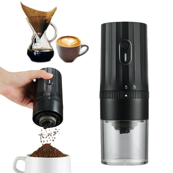 COM1950s Usb Rechargeable Coffee Grinder – Ceramic Burr,Adjustable Settings,Portable for Home/Travel,White Design
