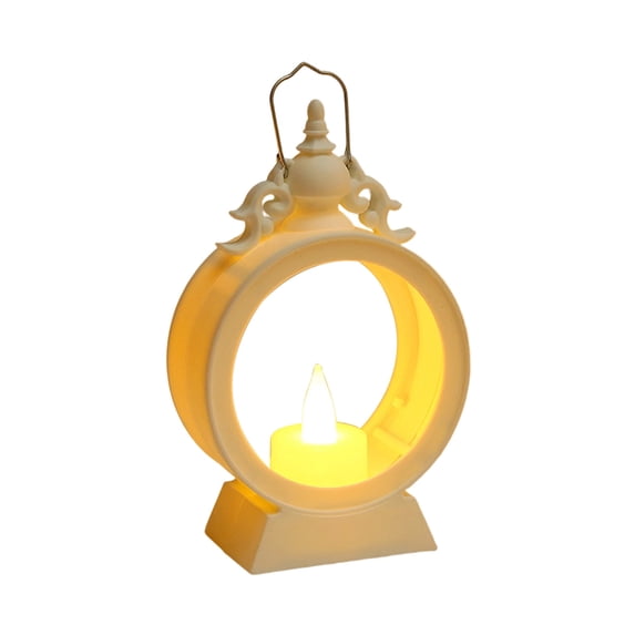 COM1950s Vintage LED Lantern Candle, Flickering Flameless Candle with Timer, Battery Operated Electric Tea Light for Home Christmas Holiday Decor, Warm White Glow