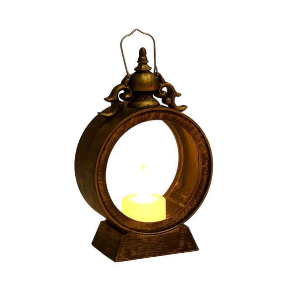 COM1950s Vintage LED Lantern Candle, Flickering Flameless Candle with Timer, Battery Operated Electric Tea Light for Home Christmas Holiday Decor, Warm White Glow