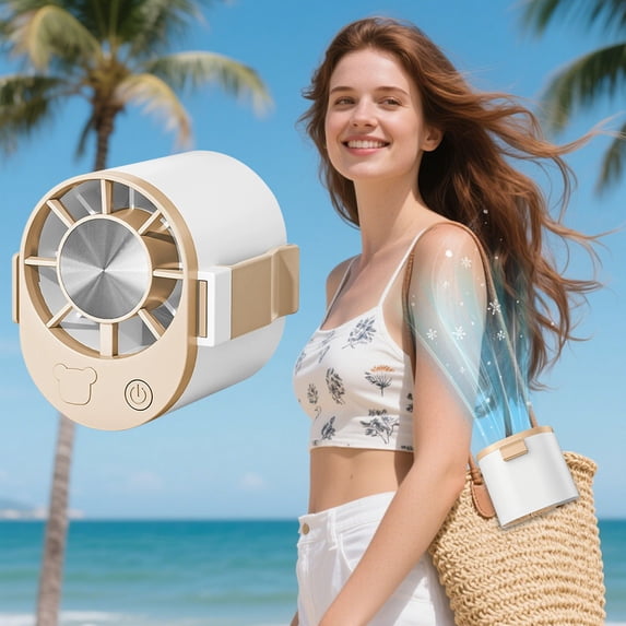 COM1950s Waist Fan, Portable Personal Clip Fan, 4 Speeds Rechargeable Belt Fan with 3500mAh Battery, Lightweight Hands Free Wearable Cooling Fan for Outdoor Work, Travel, Camping, Jobsite