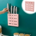 thumbnail image 1 of COM1950s Wall Mounted Knife Organizer,Plastic Knife Storage Rack with Perforated Design,Modular Slots for Kitchen Knives,Compact 7.9X7.6X0.8 Inches Holder for Household Cutlery, 1 of 9