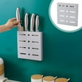 thumbnail image 1 of COM1950s Wall Mounted Knife Organizer,Plastic Knife Storage Rack with Perforated Design,Modular Slots for Kitchen Knives,Compact 7.9X7.6X0.8 Inches Holder for Household Cutlery, 1 of 9