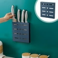 thumbnail image 1 of COM1950s Wall Mounted Knife Organizer,Plastic Knife Storage Rack with Perforated Design,Modular Slots for Kitchen Knives,Compact 7.9X7.6X0.8 Inches Holder for Household Cutlery, 1 of 9