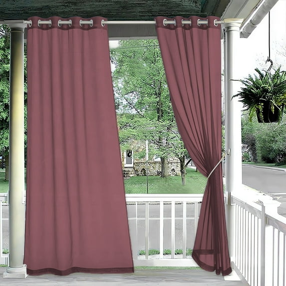COM1950s Waterproof Outdoor Curtains,84X52 in Patio Screen Curtains with Metal Grommets,Uv Resistant Sun Shade Privacy Sheers for Porch Balcony Deck Terrace,Lightweight Ventilation Windproof Design