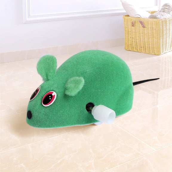 COM1950s Wind Up Mouse Toy for Cats,Clockwork Mouse with Flocking Simulation,Durable Design and Interactive Play,Approx 3.9 Inches Size,Tear-Resistant and Long-Lasting Power for Indoor Use