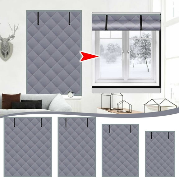 COM1950s Window Insulation Cover,Thermal Winter Window Shade with Easy Roll-Up Design,Heat Blocking Curtain for Indoor Use,Prevents Heat Loss and Cold Air Infiltration