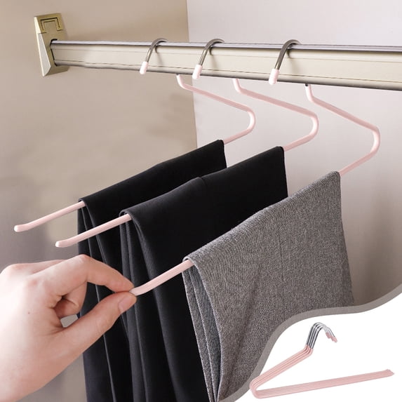 COM1950s Z Shaped Pants Hanger, Heavy Duty Iron Clothes Rack for Closet Space Saving, Storage Organizer, 5 Pack, Black