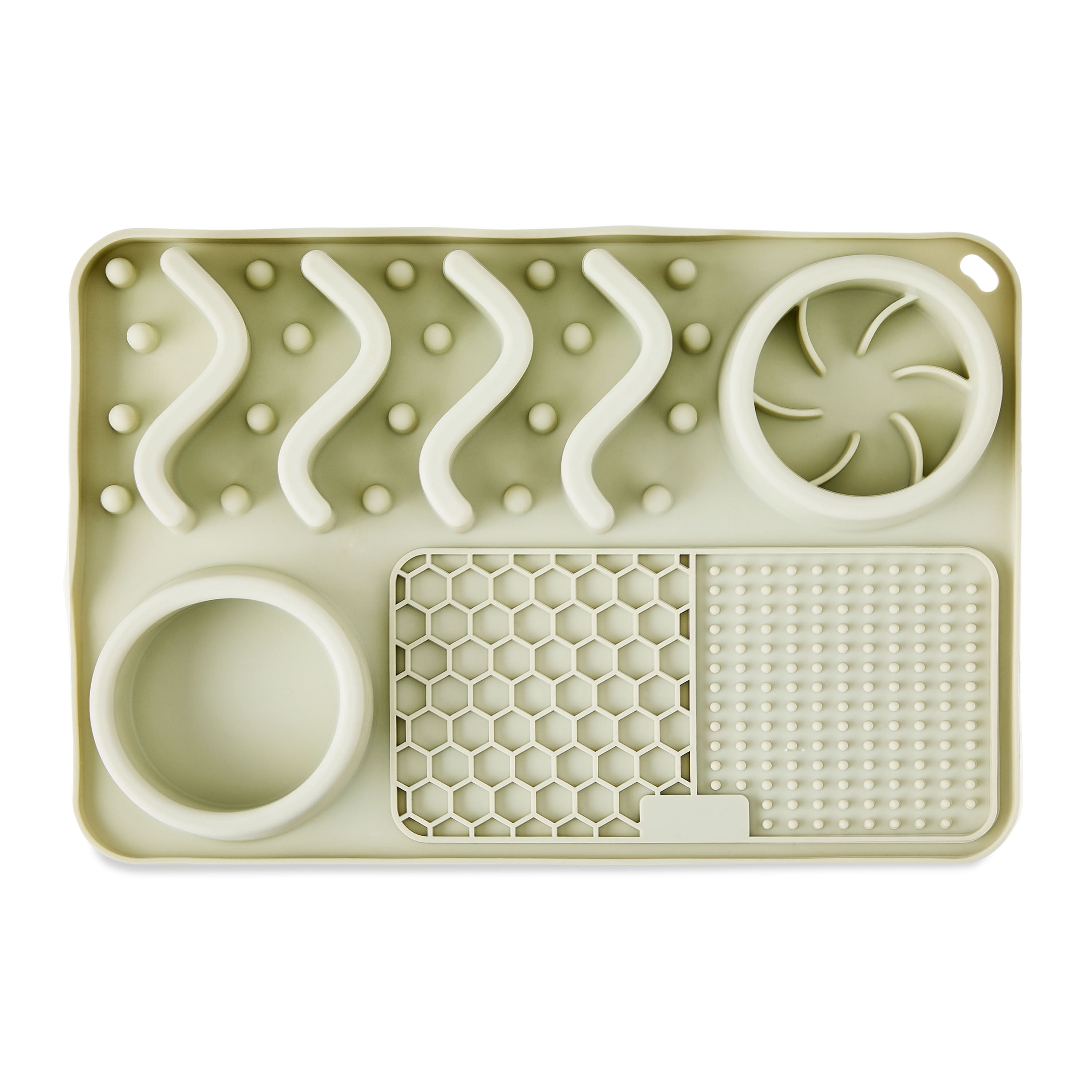 Vibrant Life Silicone Slow Feeder Compartment Pet Mat, Gray, 12" x 8"