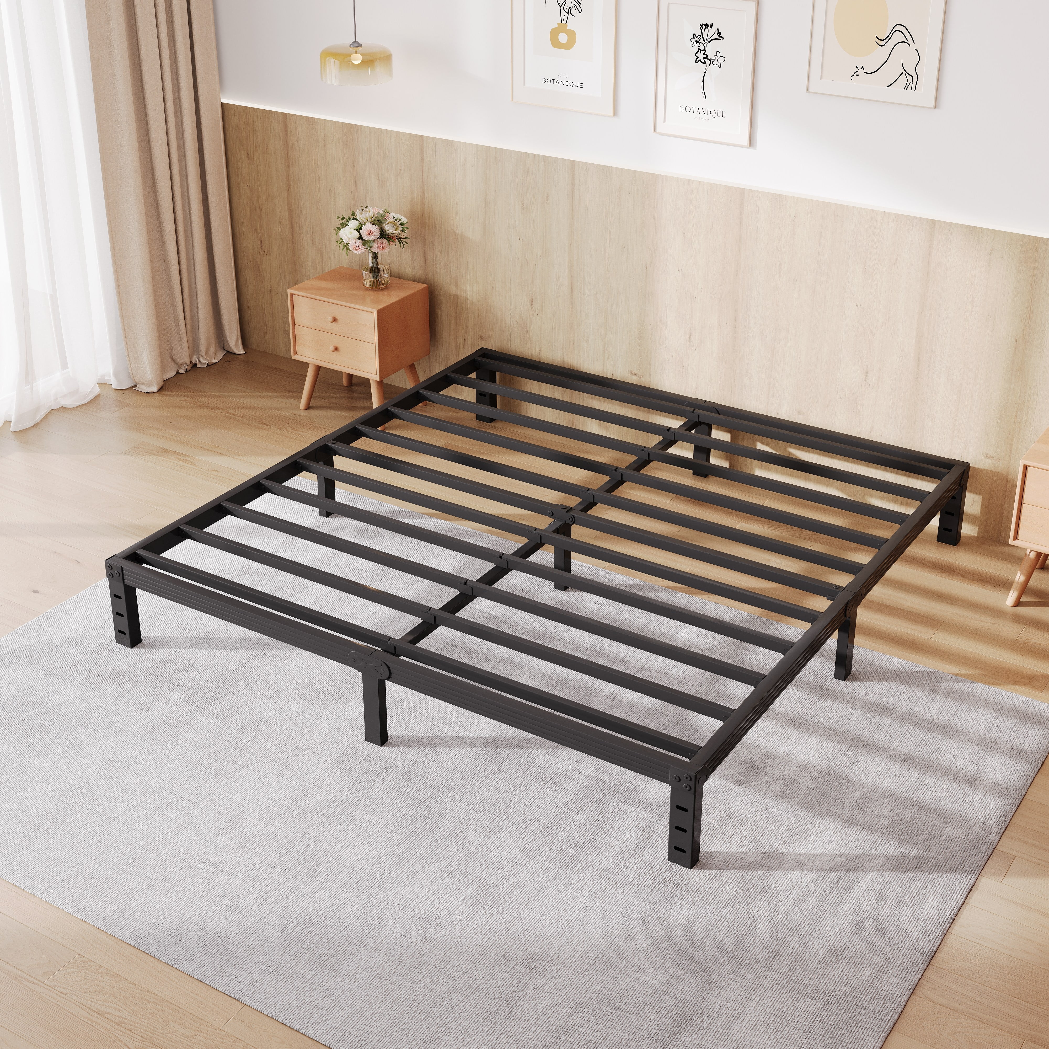 COMASACH 12 inch Queen Bed Frame, Easy Assembly, Heavy Duty Metal
