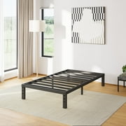 COMASACH 12 inch Twin Bed Frame, Easy Assembly, No Box Spring Needed, Heavy Duty Metal Platform Twin Size, Noise Free, Black