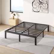 COMASACH 14 inch Full Bed Frame, Easy Assembly, No Box Spring Needed, Heavy Duty Metal Platform Full Size, Noise Free, Black