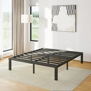 COMASACH 14 inch Full Bed Frame, Easy Assembly, No Box Spring Needed, Heavy Duty Metal Platform Full Size, Noise Free, Black
