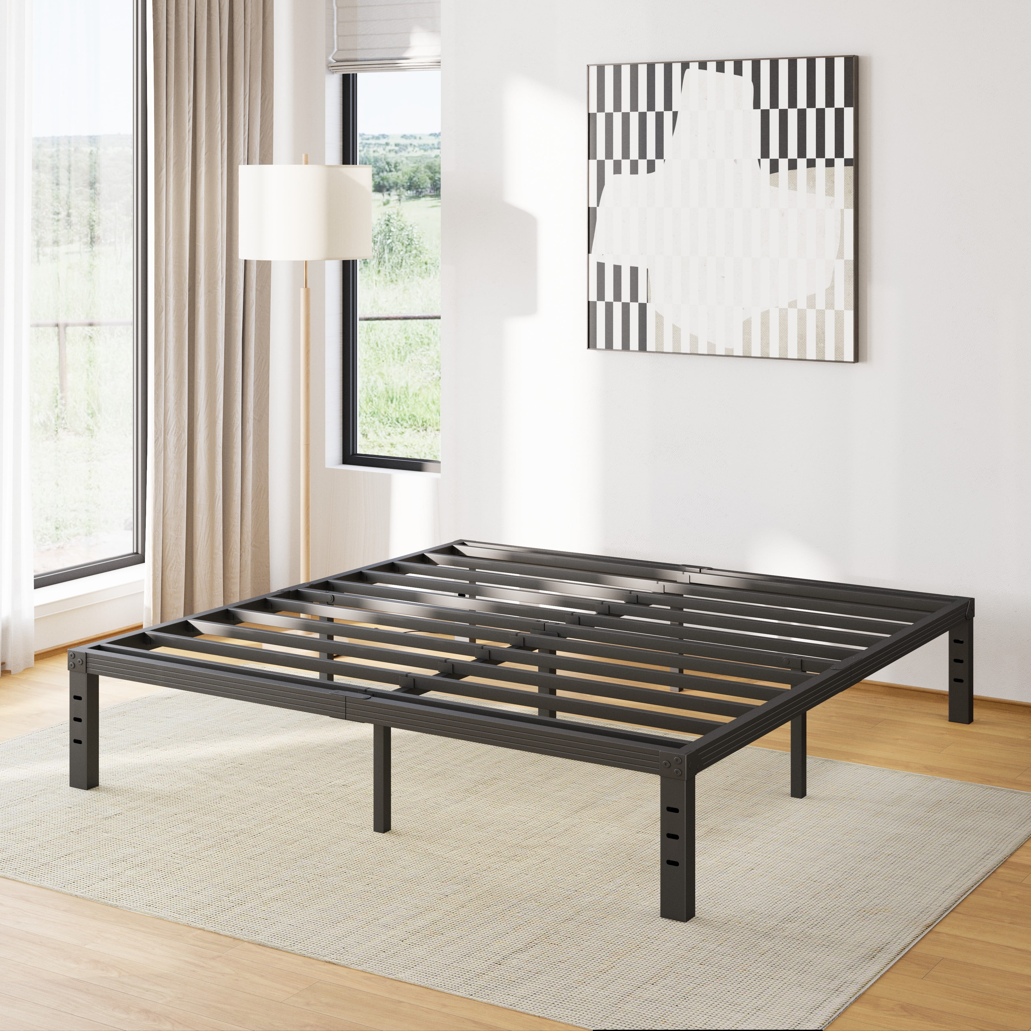 COMASACH 14 inch Queen Bed Frame, Easy Assembly, N