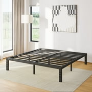COMASACH 14 inch Queen Bed Frame, Easy Assembly, No Box Spring Needed, Heavy Duty Metal Platform Queen Size, Noise Free, Black