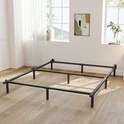 COMASACH 7 Inch Metal King Bed Frame, Bed Base for Box Spring, Heavy-duty Foundation, Black